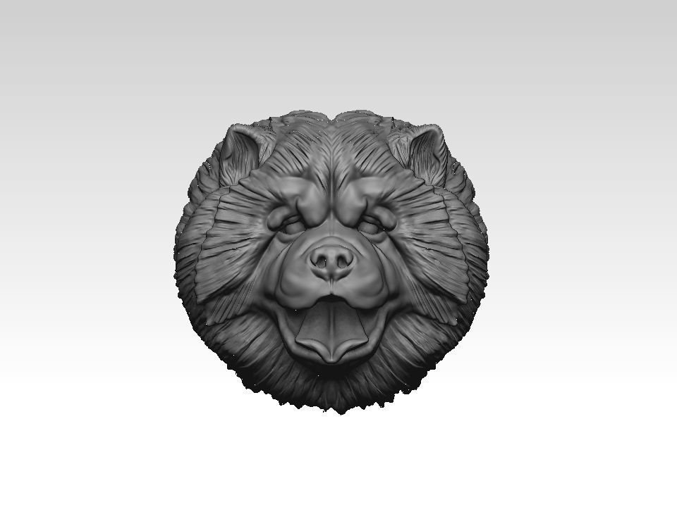 Chow chow  head  pendant 3D print model_11