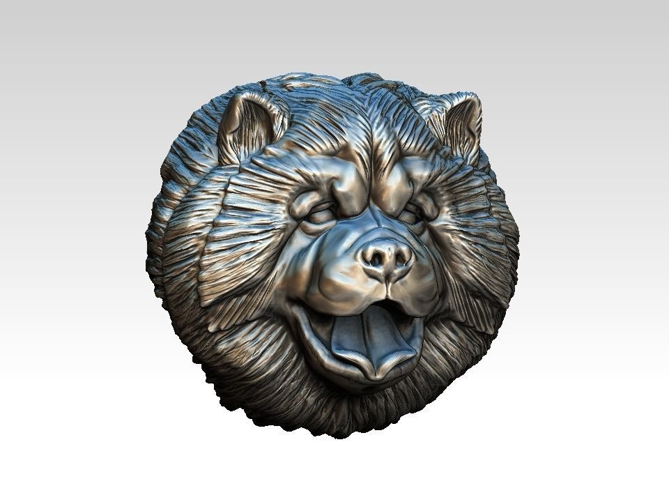 Chow chow  head  pendant 3D print model_15
