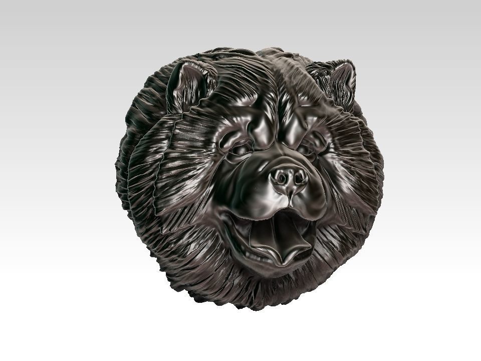Chow chow  head  pendant 3D print model_13