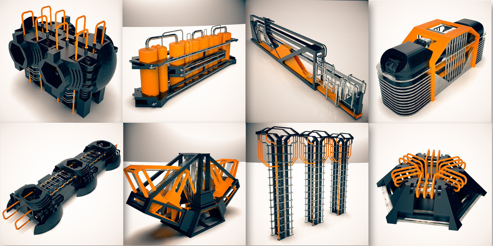 Mega Alien Structures - 100 Models Kitbash Set 3D model_3