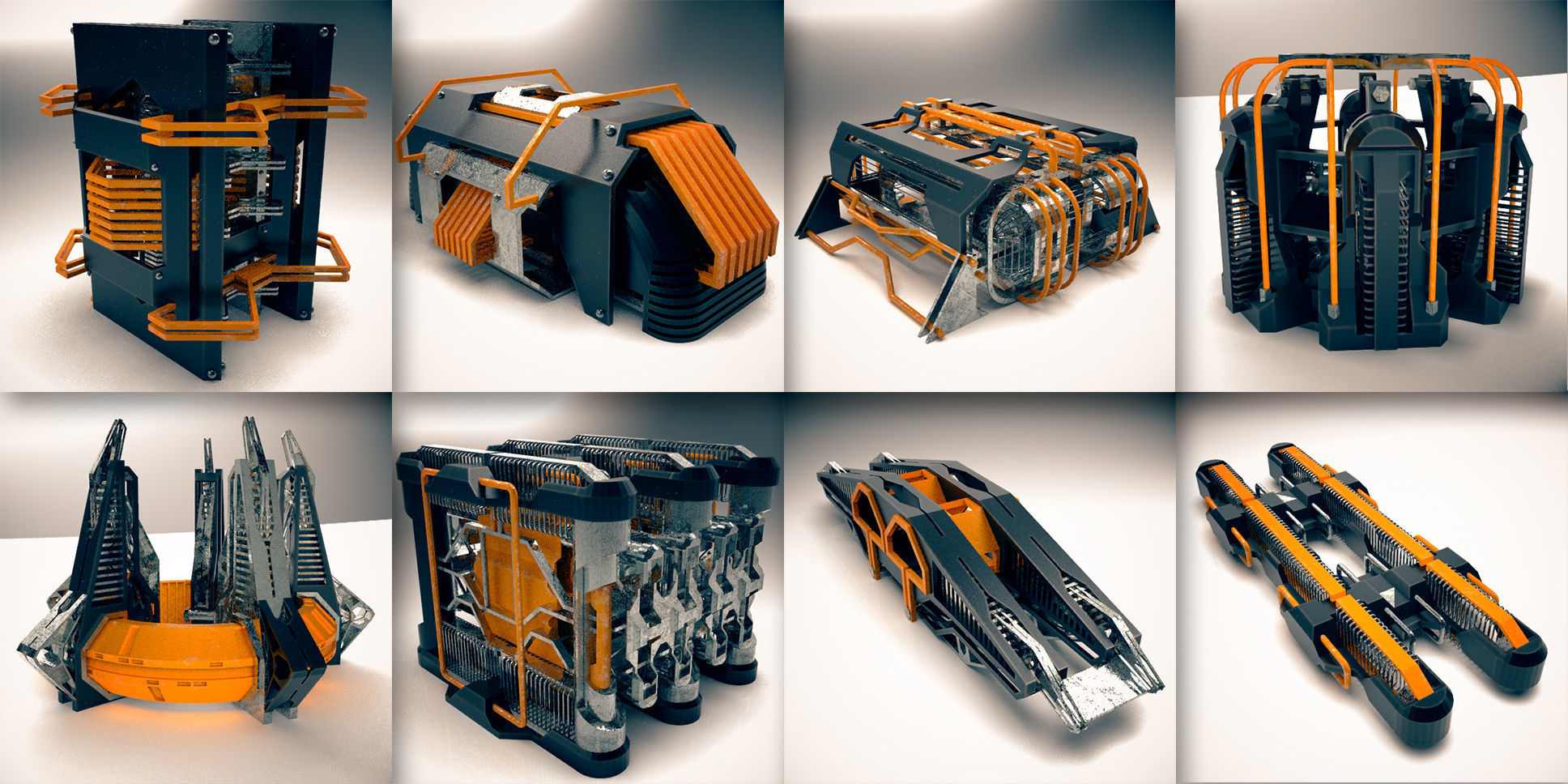 Mega Alien Structures - 100 Models Kitbash Set 3D model_14