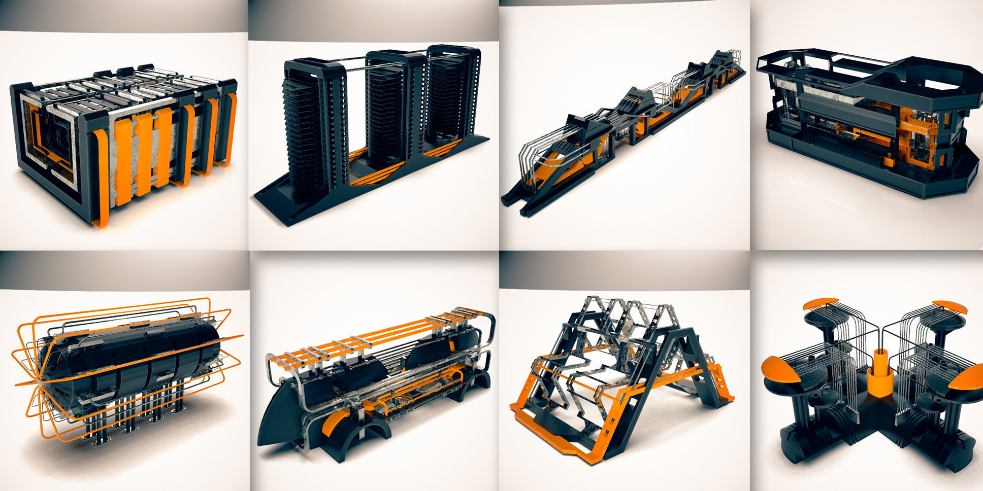 Mega Alien Structures - 100 Models Kitbash Set 3D model_7