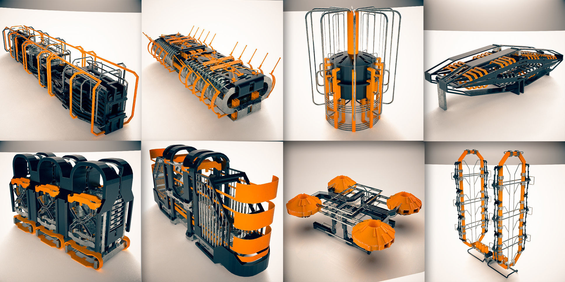 Mega Alien Structures - 100 Models Kitbash Set 3D model_13