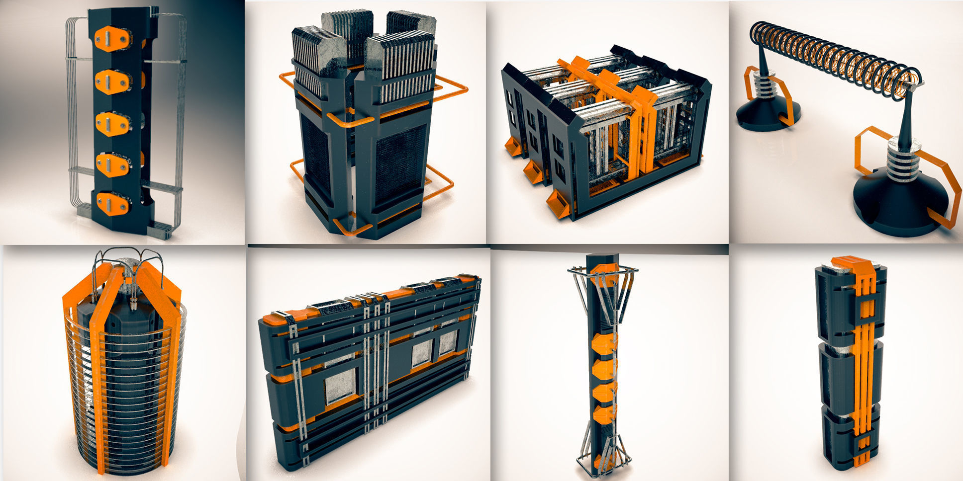 Mega Alien Structures - 100 Models Kitbash Set 3D model_8