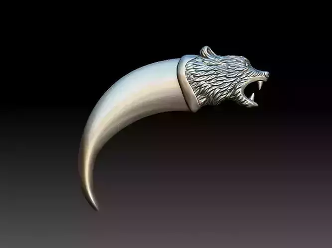 Bear claw fang pendant 3D print model