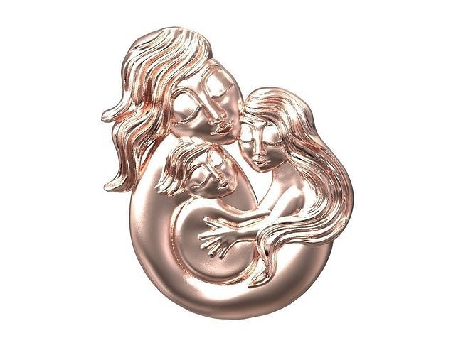 Mother baby pendant 3D print model