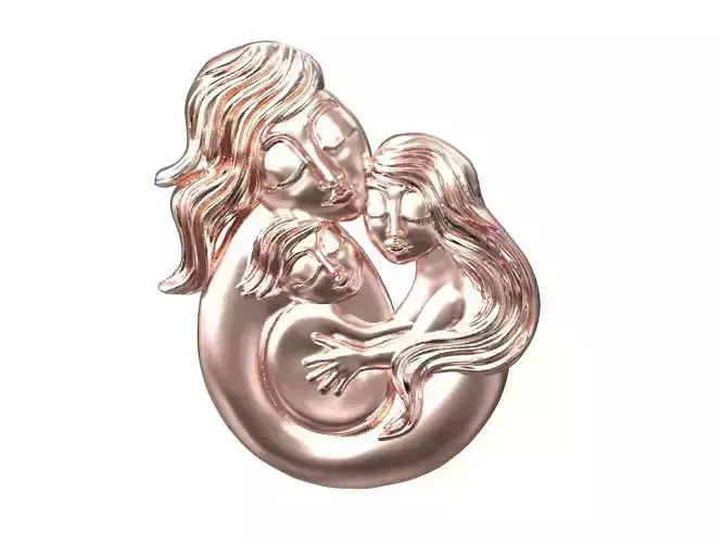 Mother baby pendant 3D print model