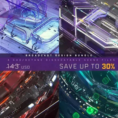 C4D Octane Broadcast Bundle 3D model