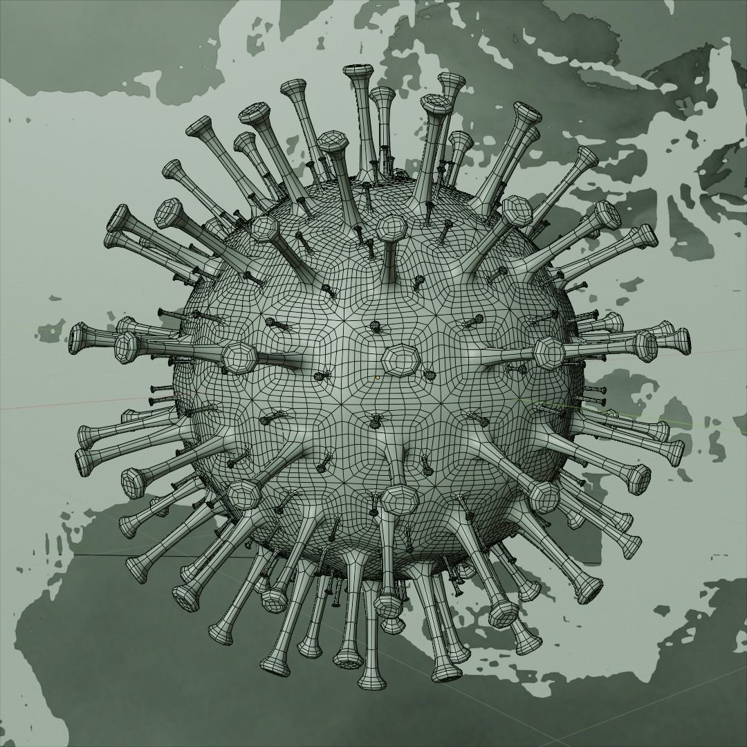 Corona Virus animated COVID-19 PBR 4K texures Low-poly 3D model_9