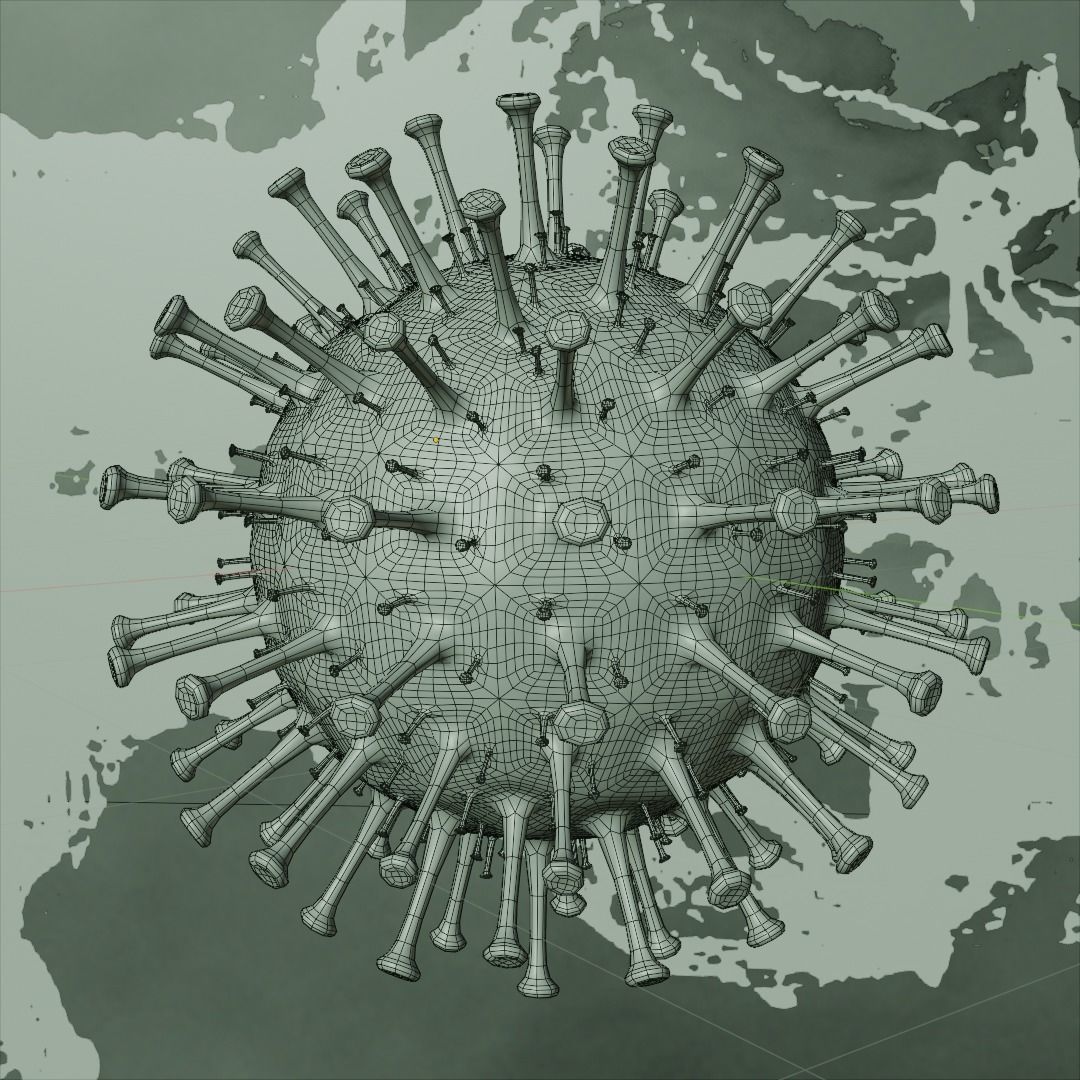Corona Virus animated COVID-19 PBR 4K texures Low-poly 3D model_3