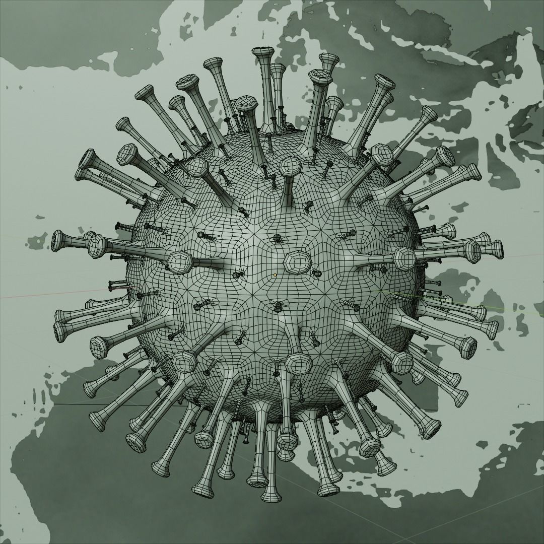 Corona Virus animated COVID-19 PBR 4K texures Low-poly 3D model_5