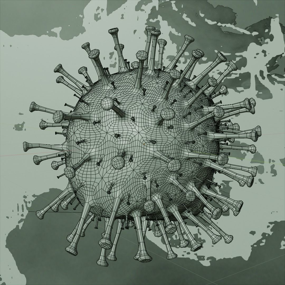 Corona Virus animated COVID-19 PBR 4K texures Low-poly 3D model_8