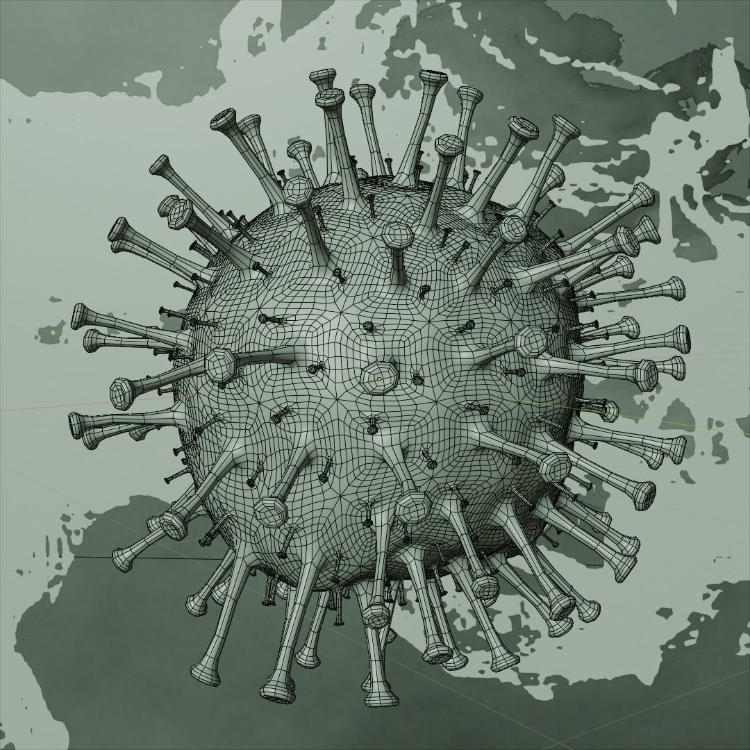 Corona Virus animated COVID-19 PBR 4K texures Low-poly 3D model_7
