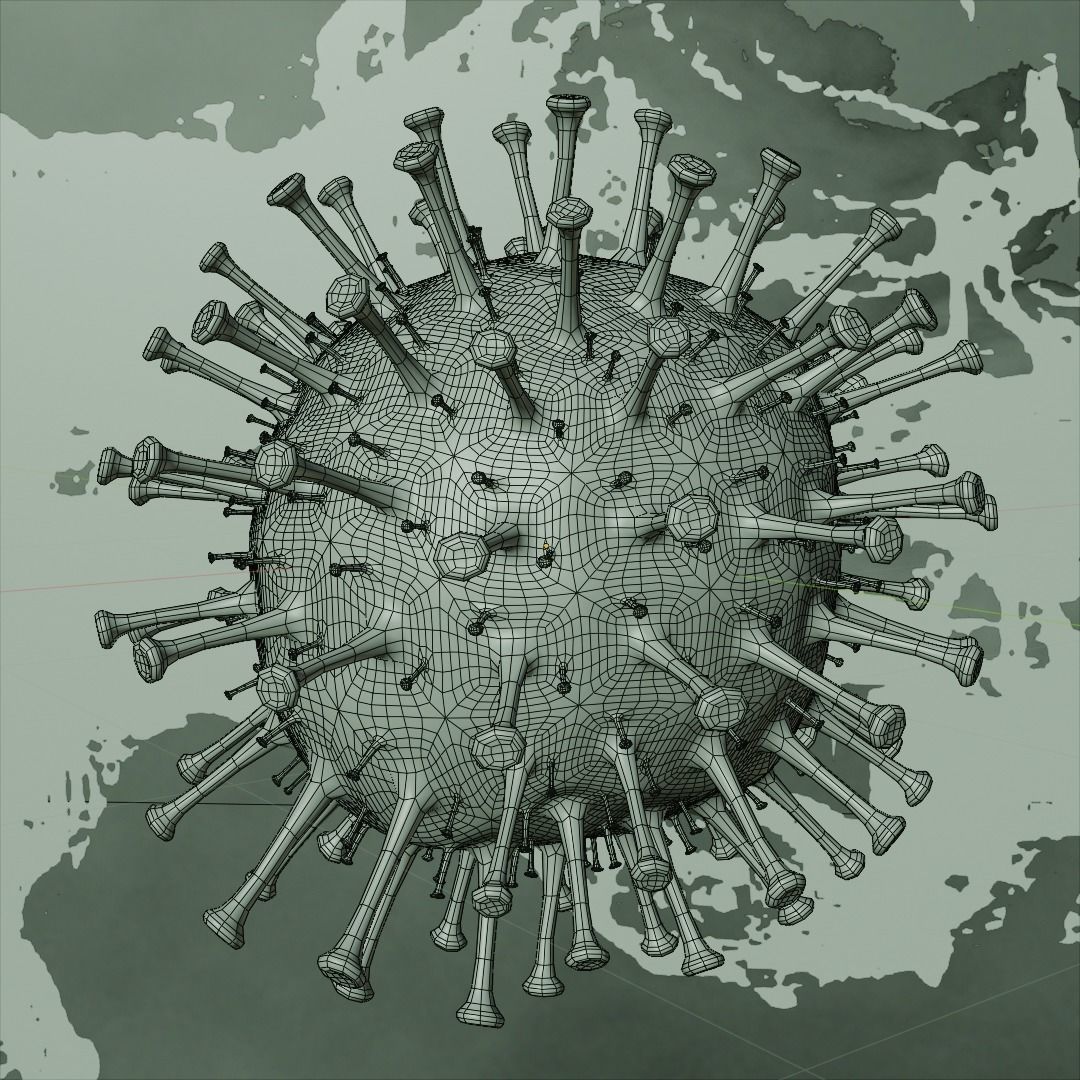 Corona Virus animated COVID-19 PBR 4K texures Low-poly 3D model_6