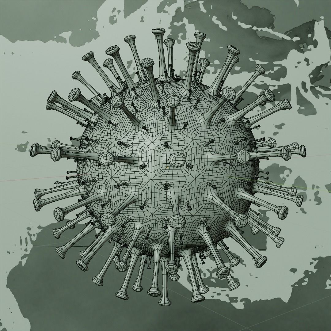 Corona Virus animated COVID-19 PBR 4K texures Low-poly 3D model_4