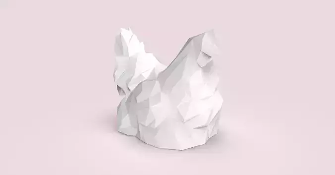 Low Poly seated chicken