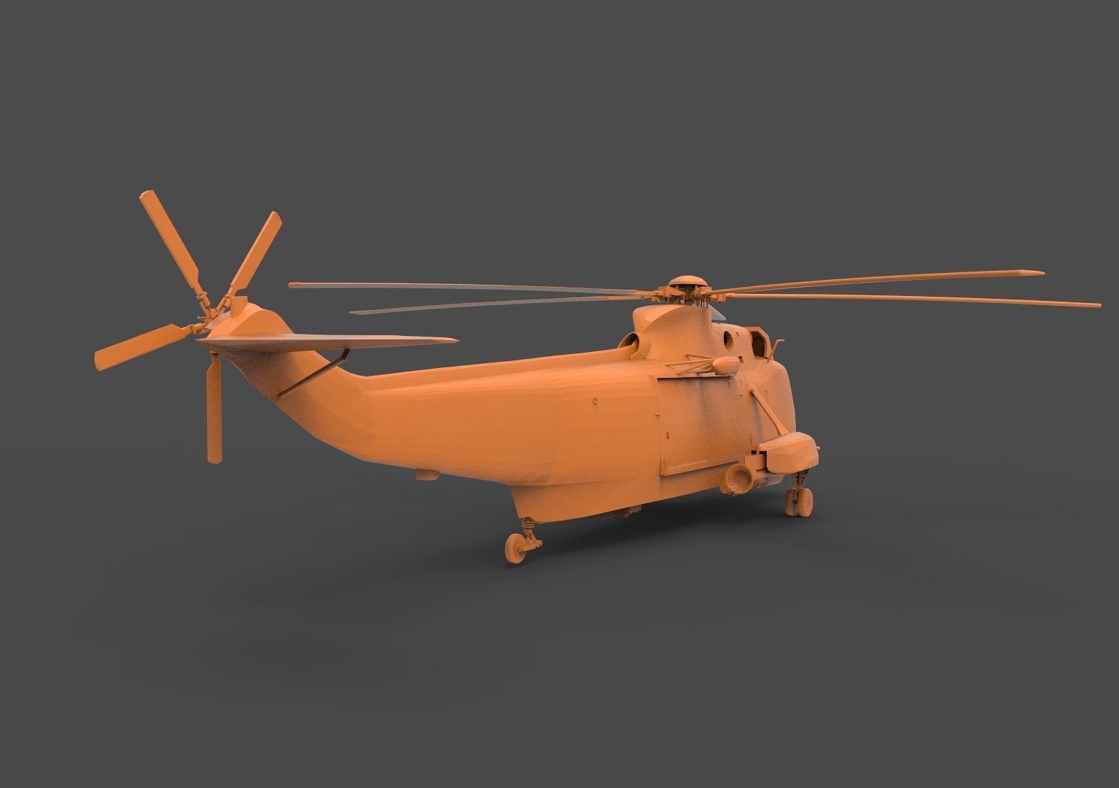 Kaman UH-2 navy 3D print model_4