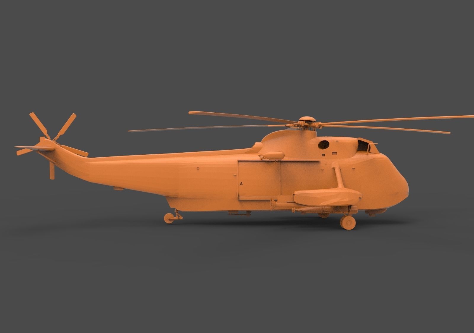 Kaman UH-2 navy 3D print model_3