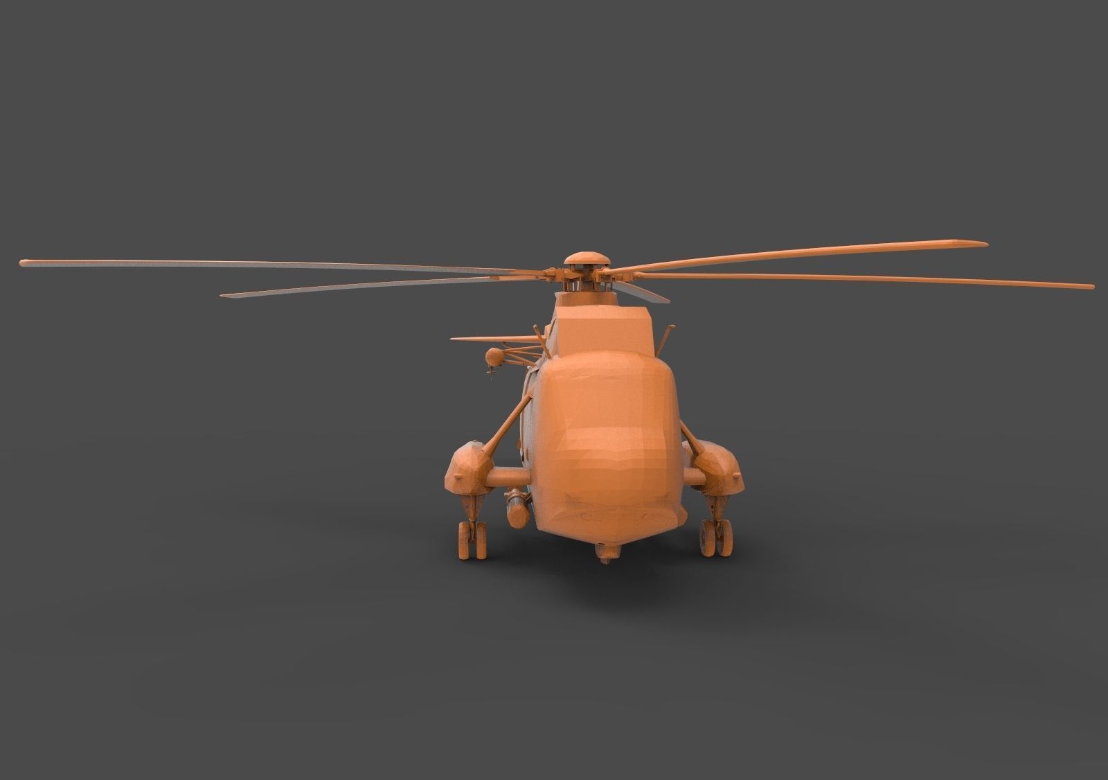 Kaman UH-2 navy 3D print model_1