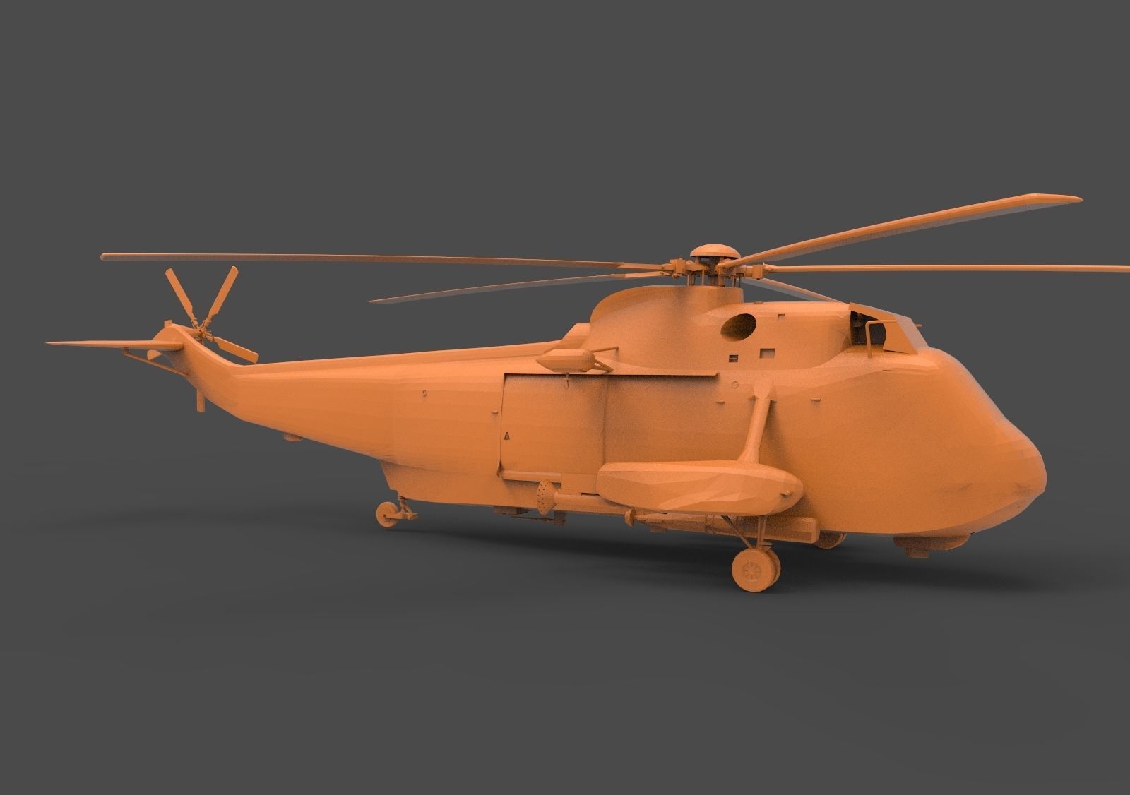 Kaman UH-2 navy 3D print model_2