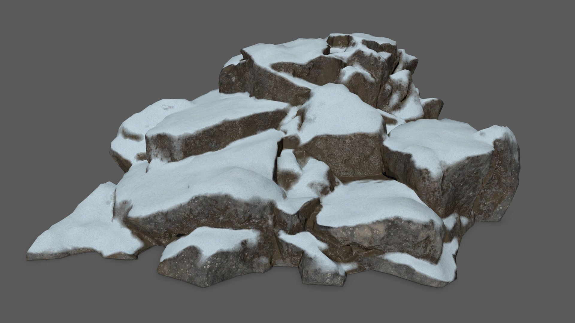 snow rocks   Low-poly 3D model_23
