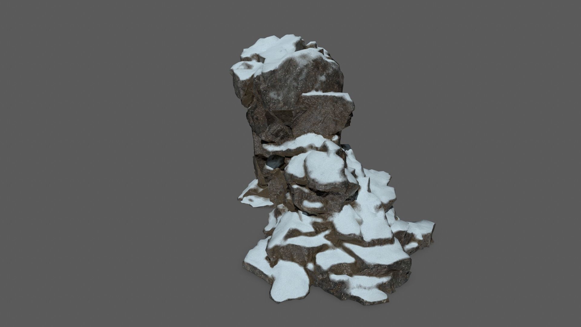 snow rocks   Low-poly 3D model_17