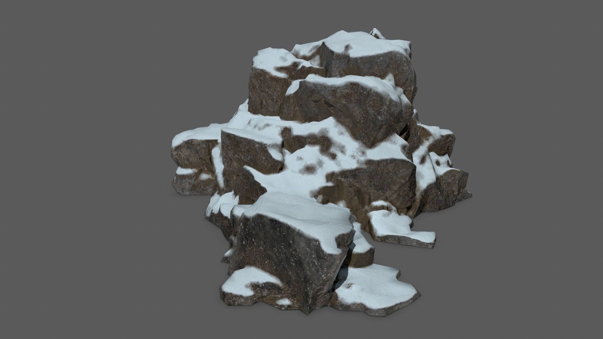 snow rocks   Low-poly 3D model_13