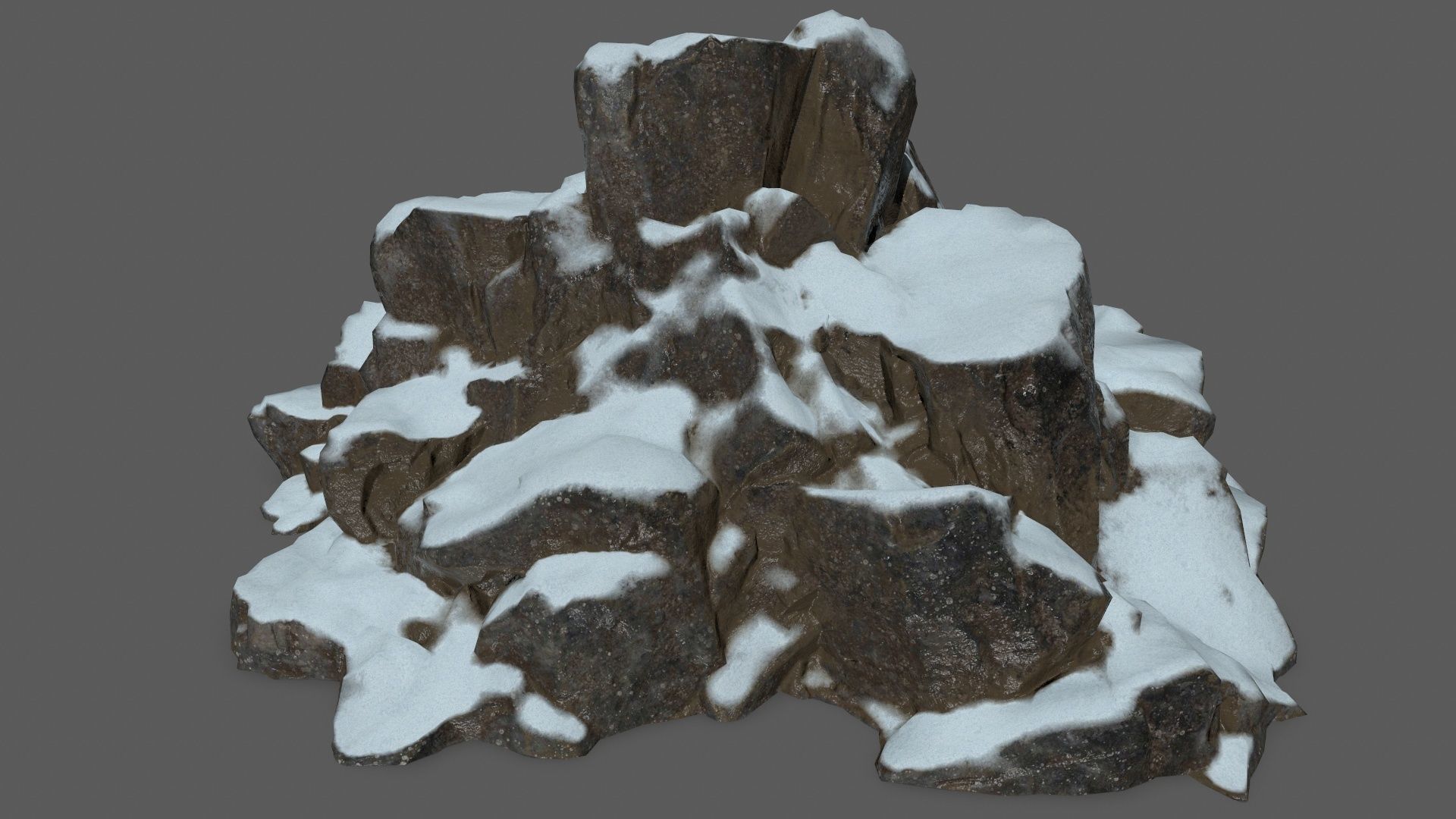 snow rocks   Low-poly 3D model_10