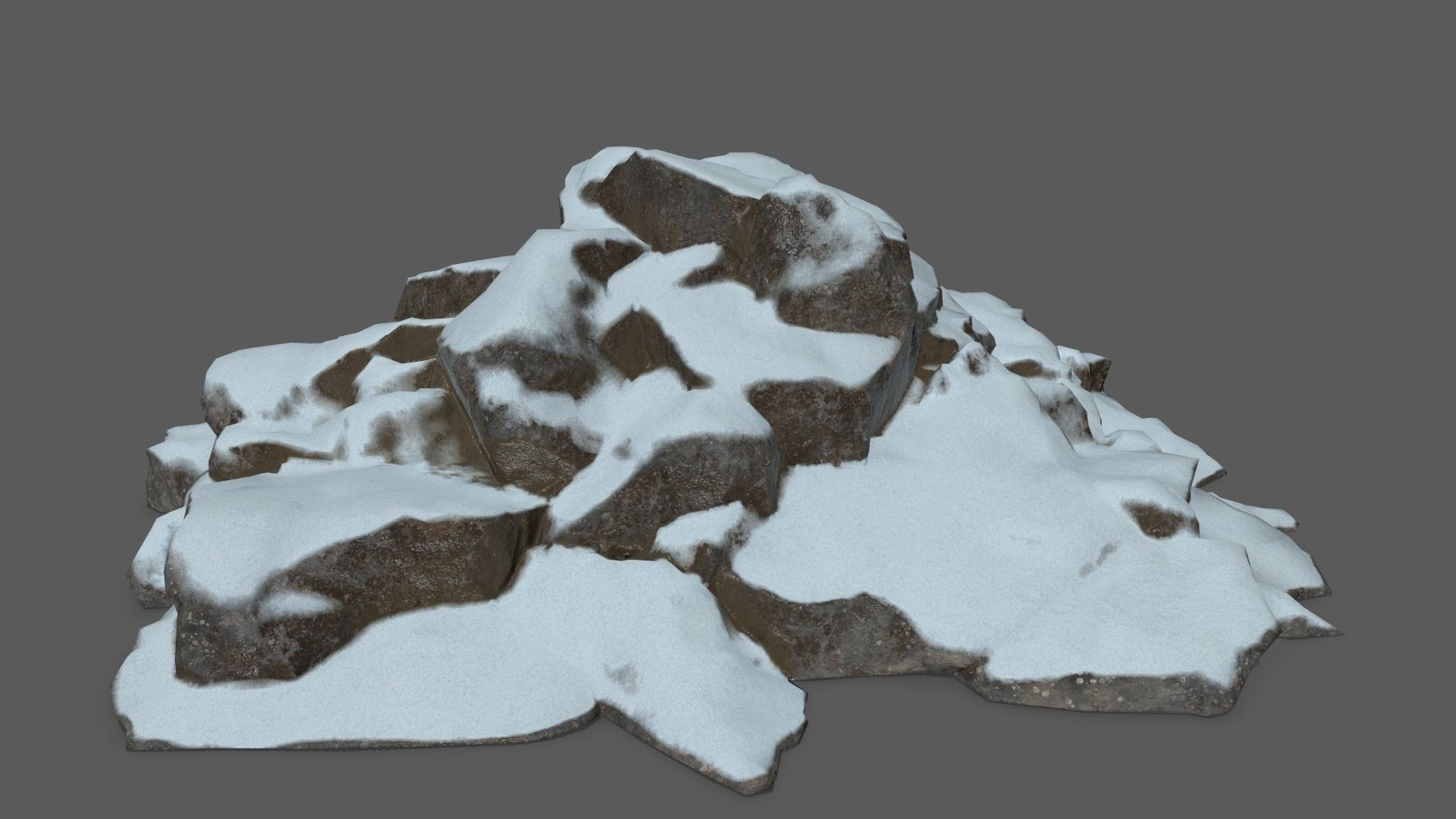 snow rocks   Low-poly 3D model_26