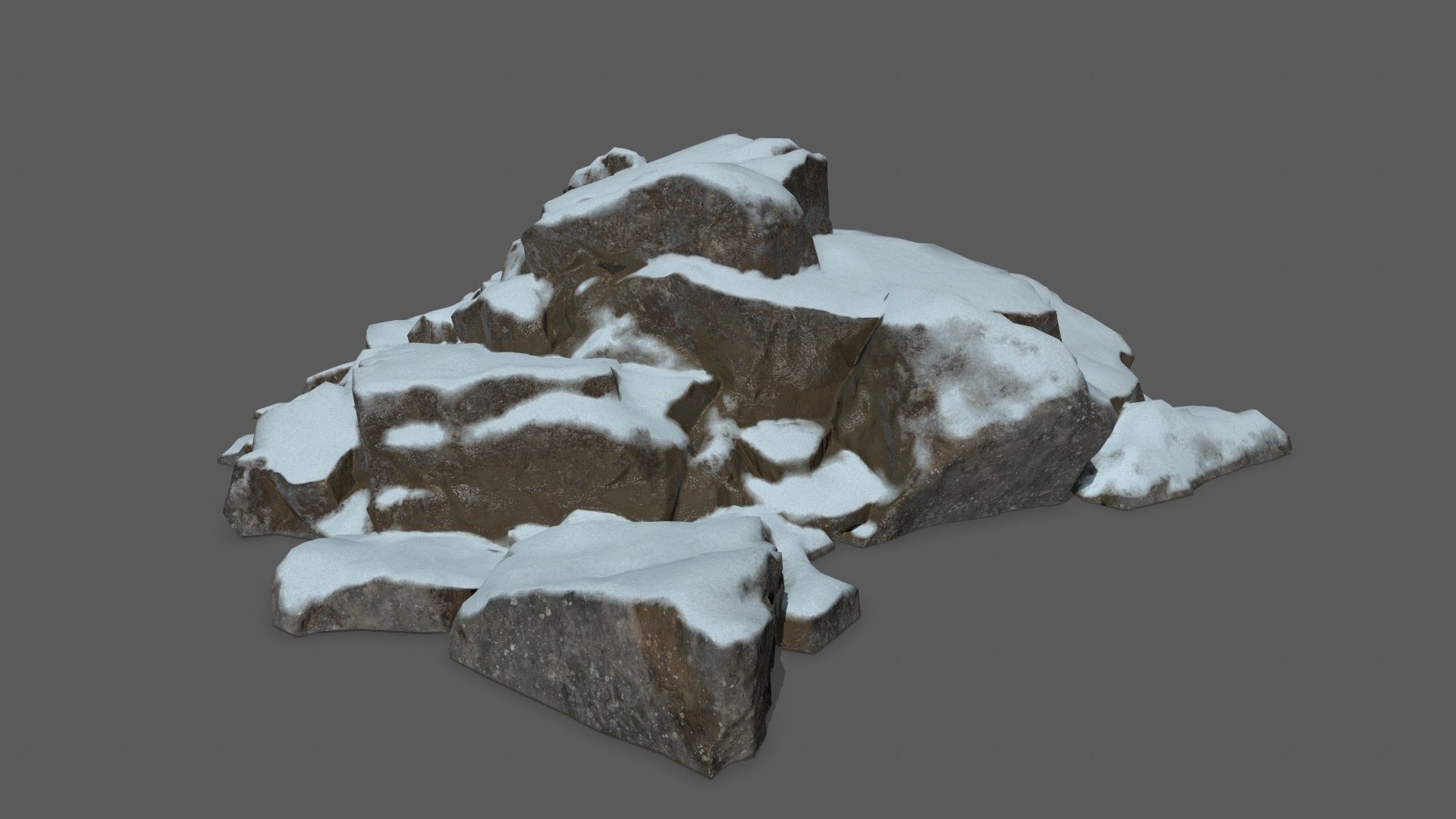 snow rocks   Low-poly 3D model_19