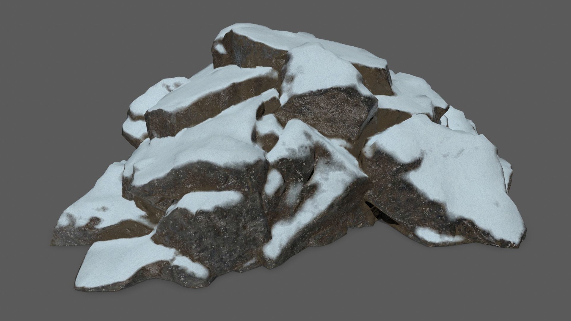 snow rocks   Low-poly 3D model_6