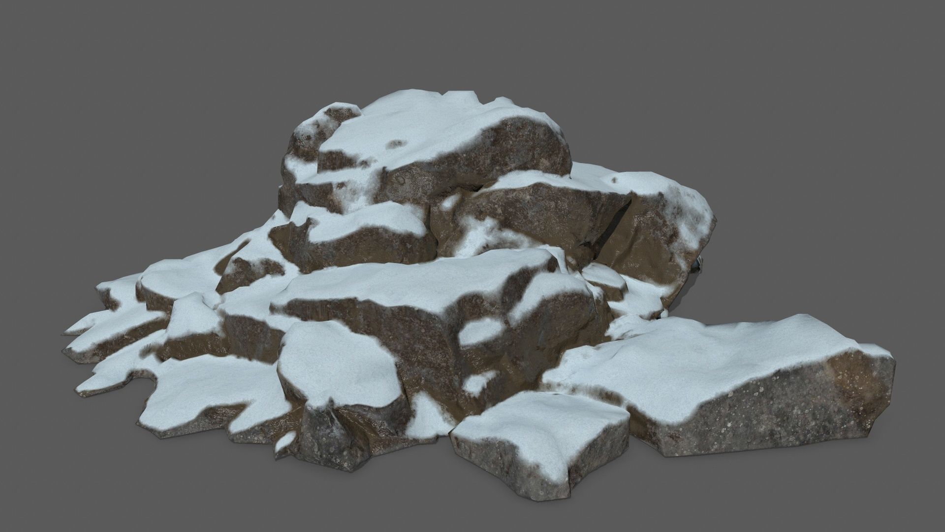 snow rocks   Low-poly 3D model_24