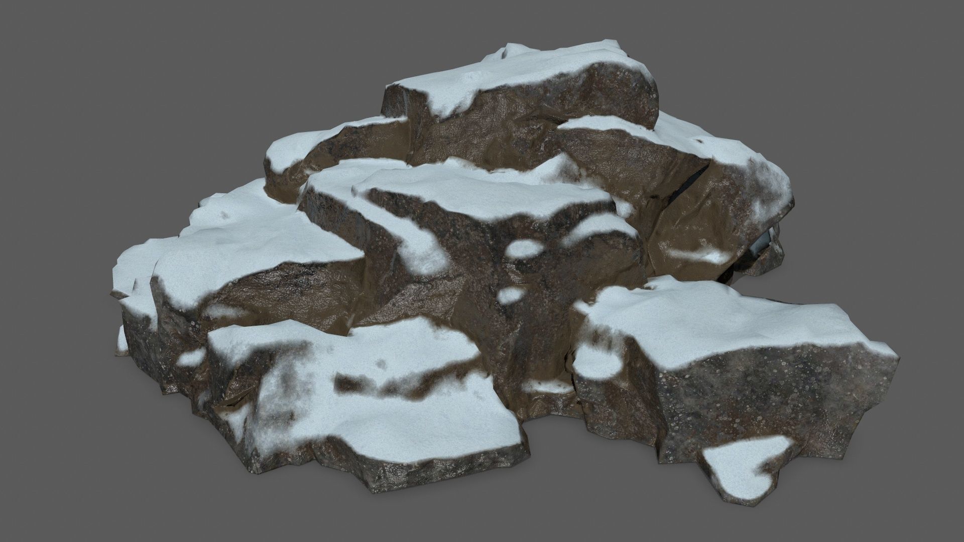 snow rocks   Low-poly 3D model_4