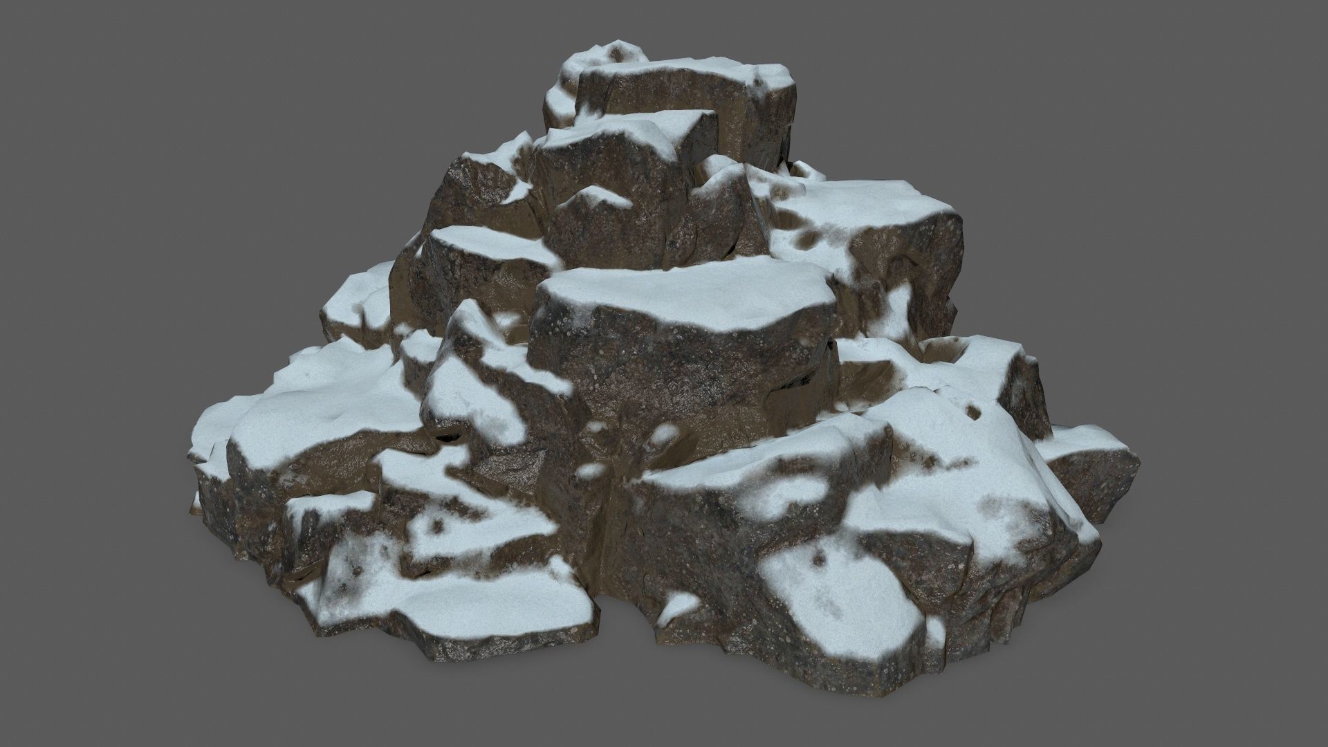 snow rocks   Low-poly 3D model_8