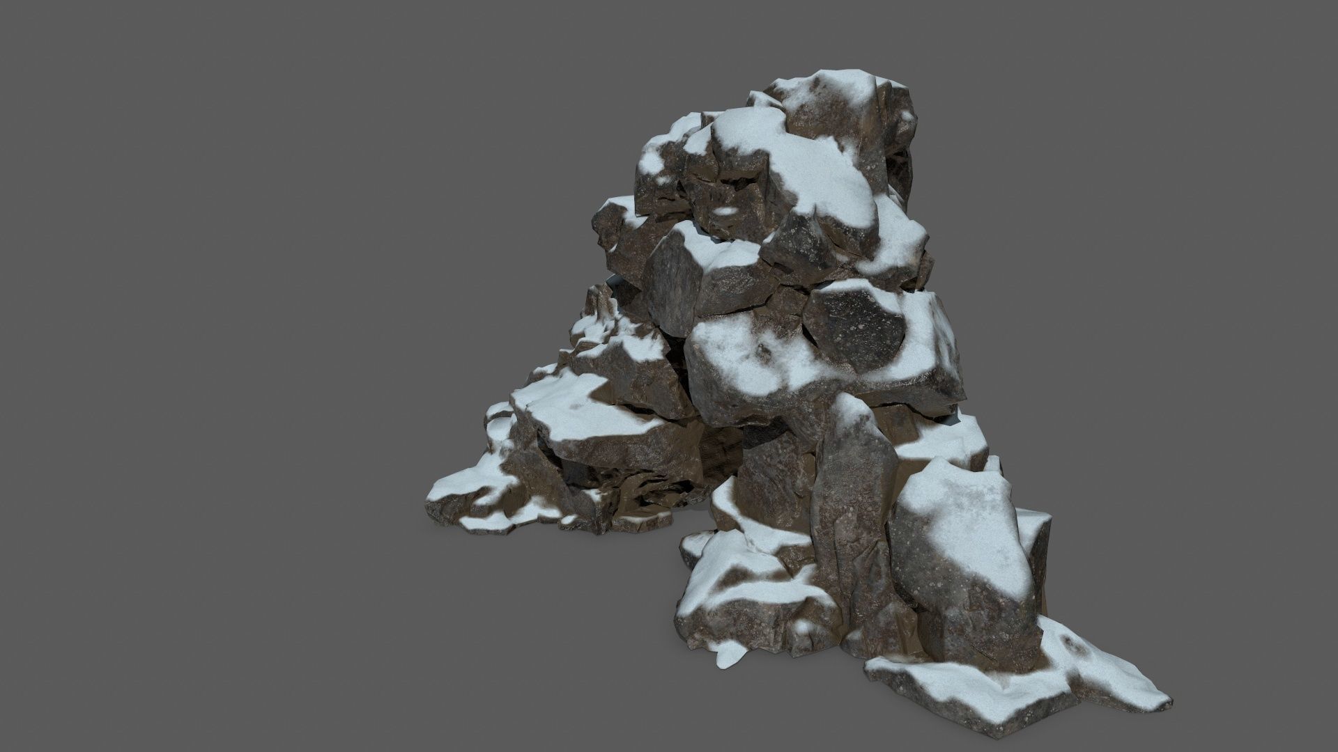 snow rocks   Low-poly 3D model_15