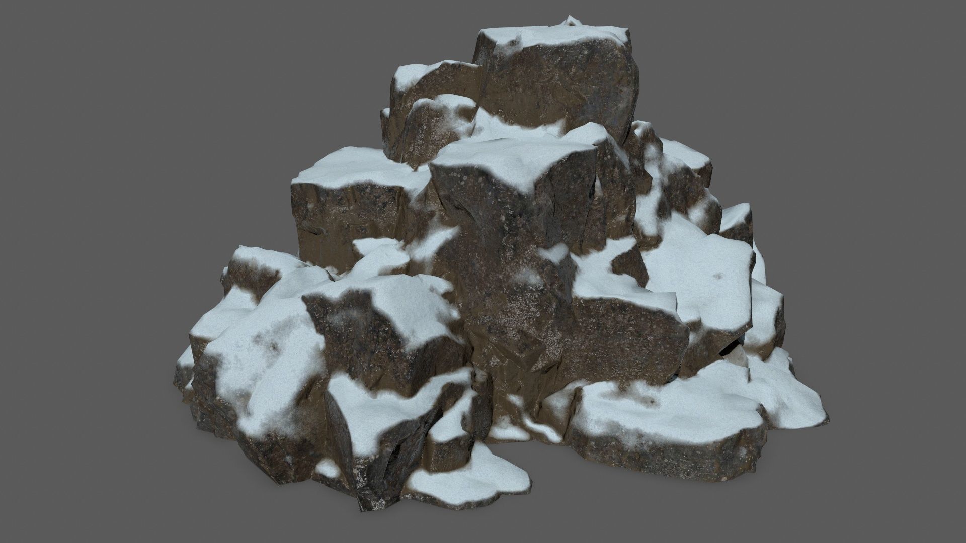 snow rocks   Low-poly 3D model_9
