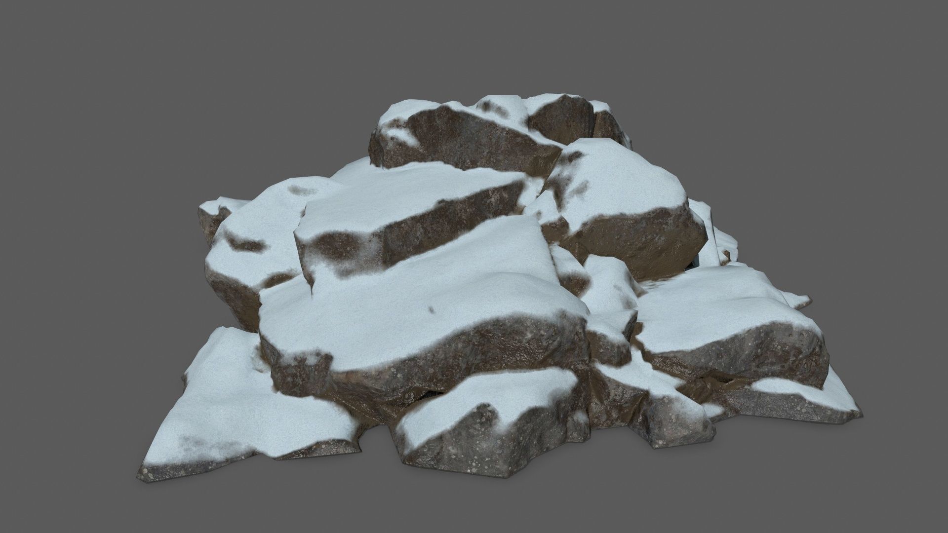 snow rocks   Low-poly 3D model_20