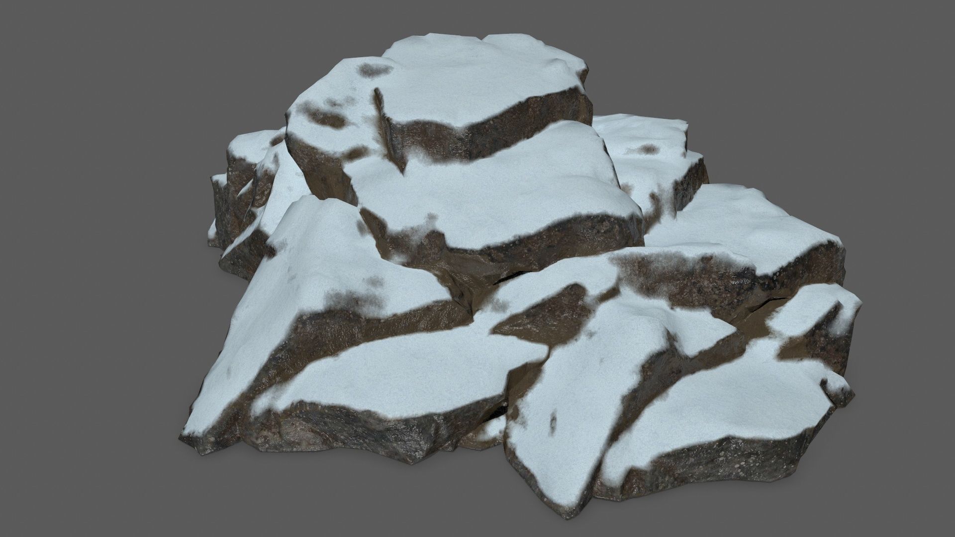 snow rocks   Low-poly 3D model_7