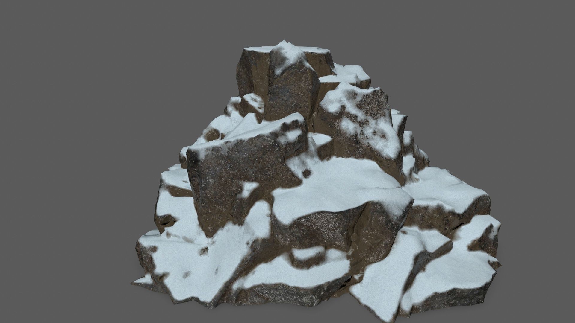 snow rocks   Low-poly 3D model_11