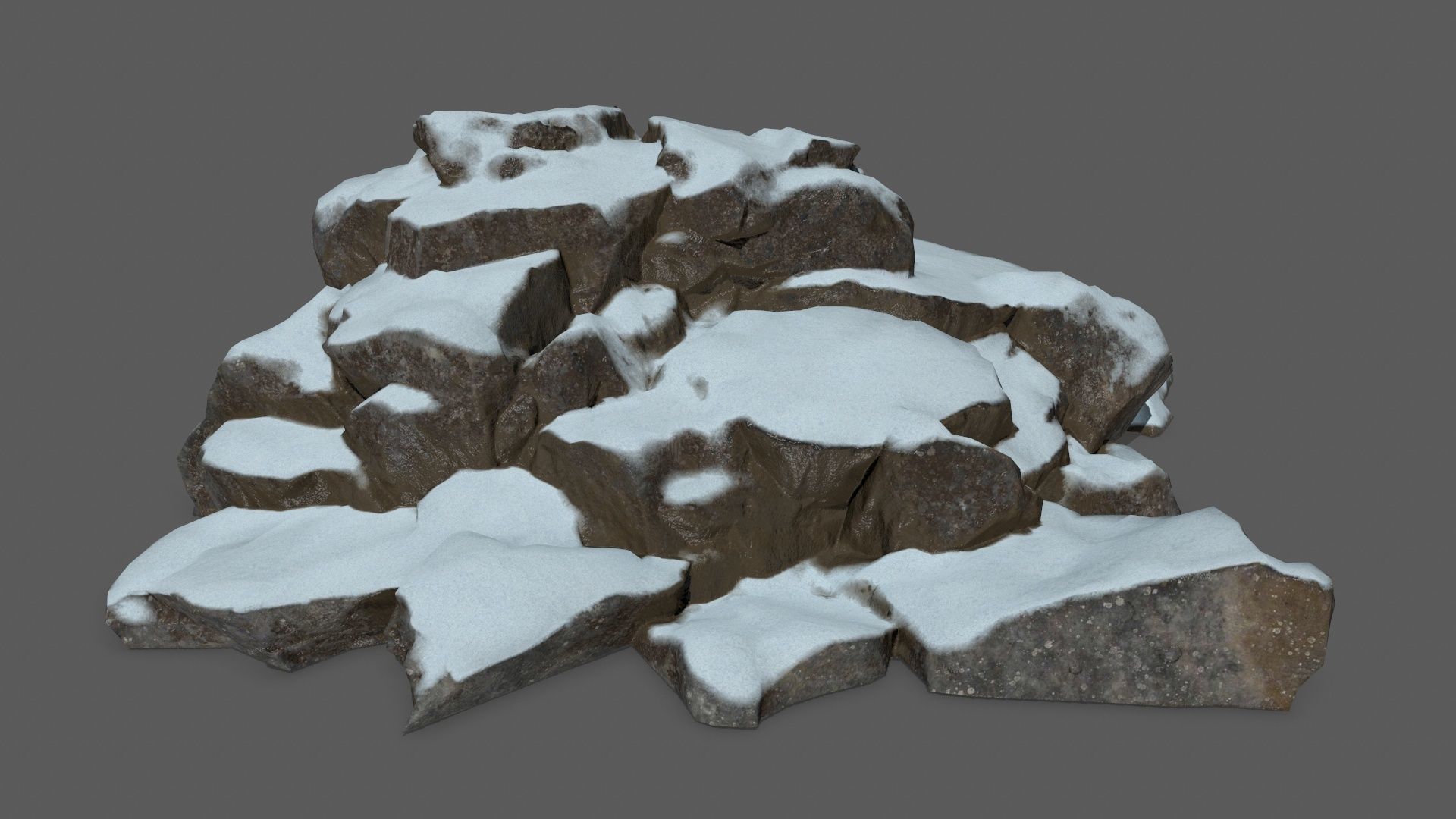 snow rocks   Low-poly 3D model_27
