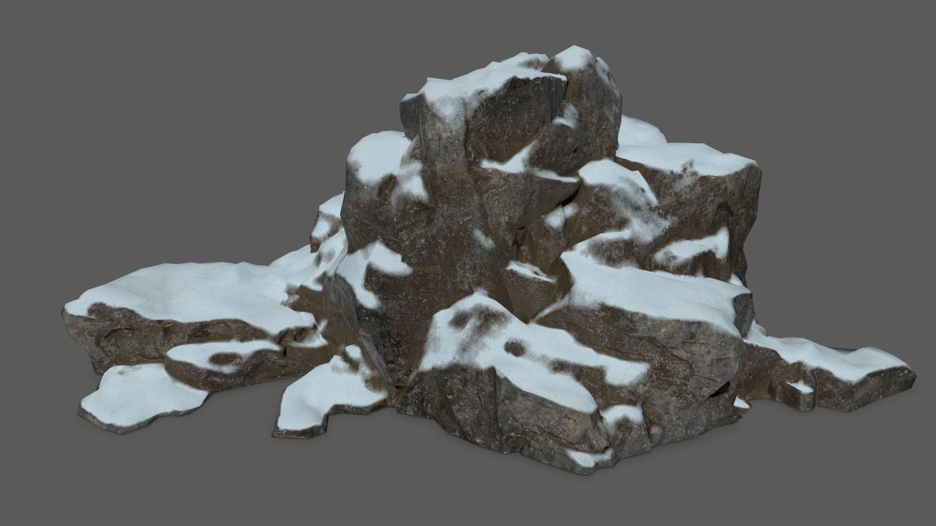 snow rocks   Low-poly 3D model_12