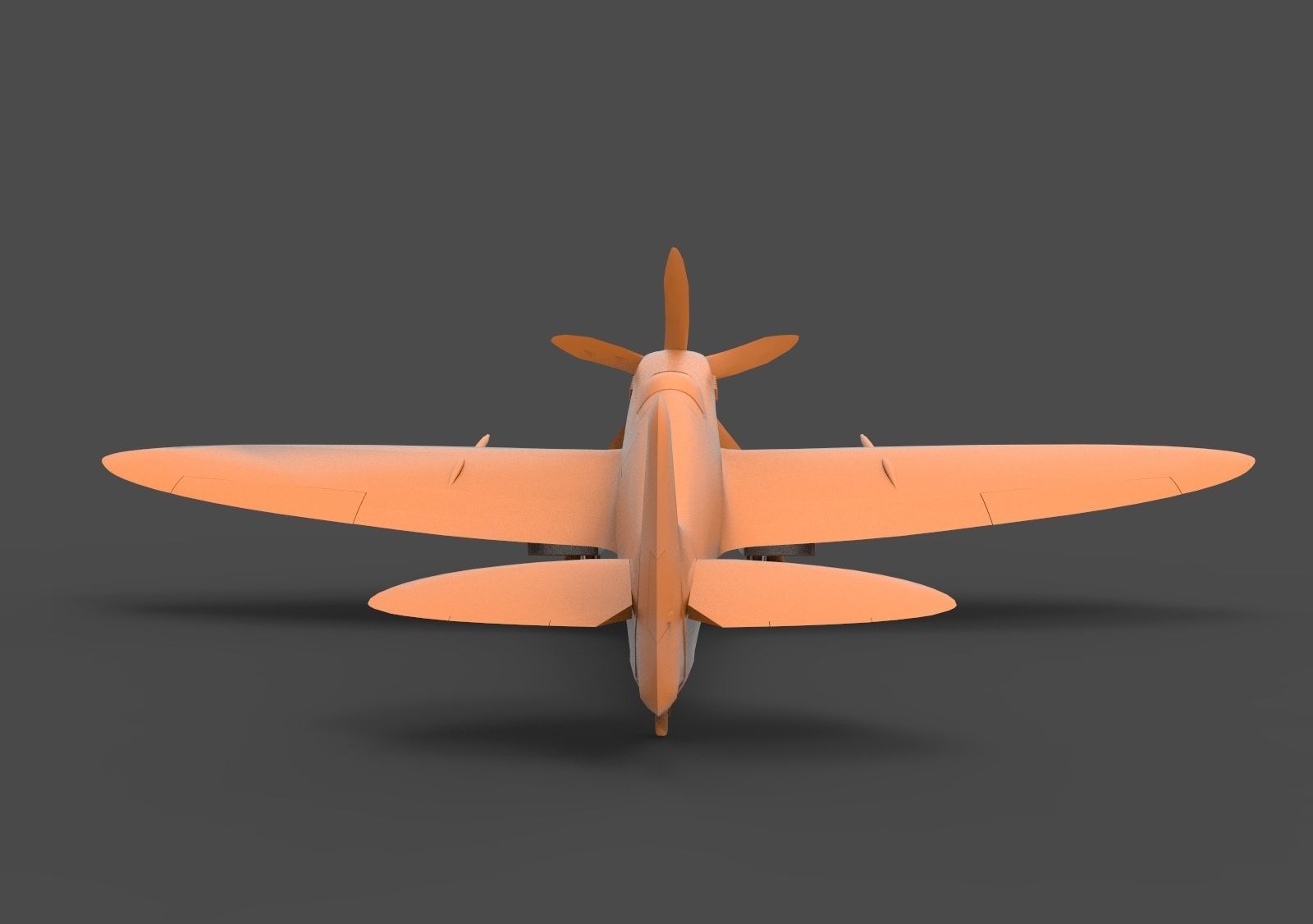 spitfire mk xiv 3D print model_5