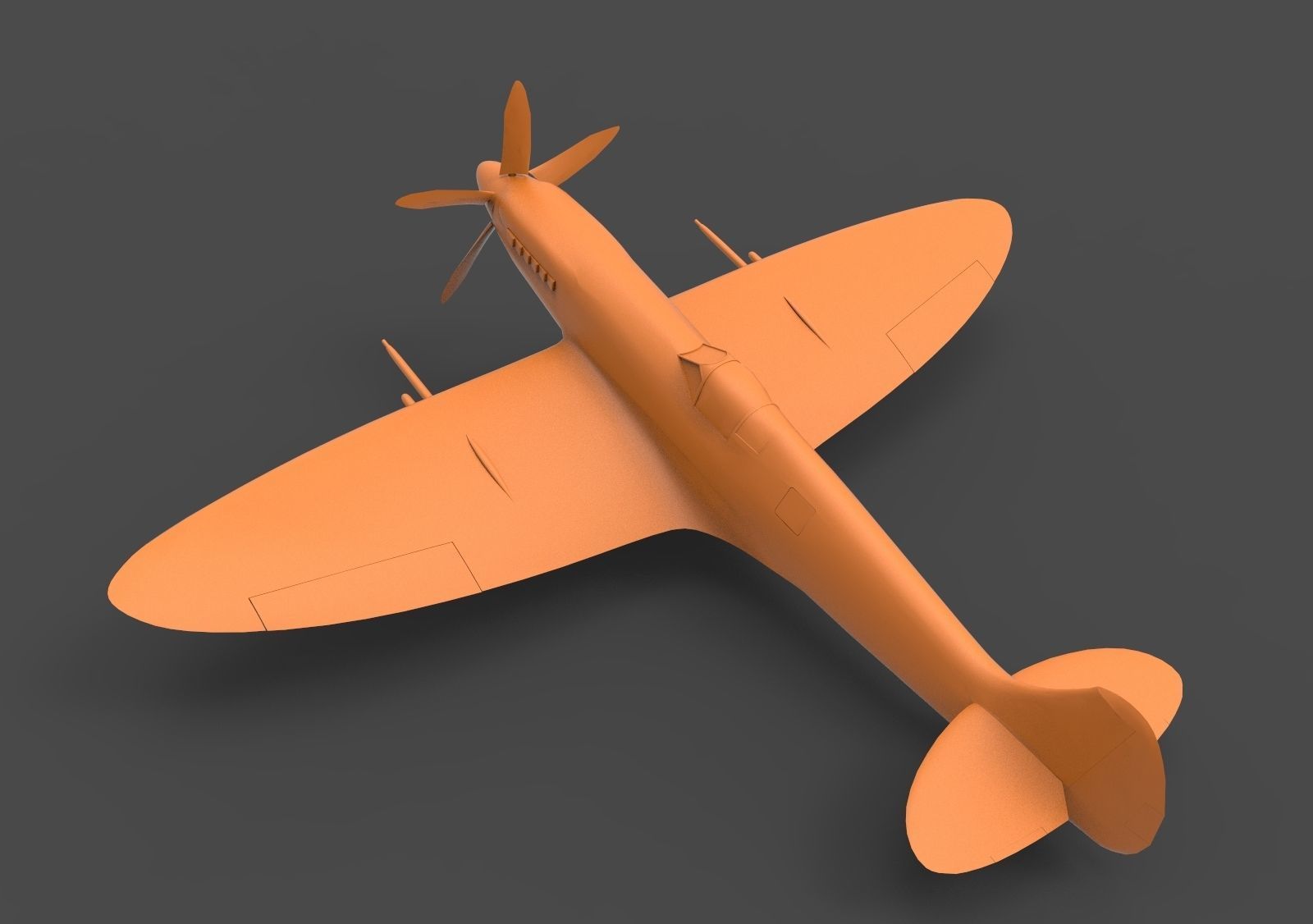 spitfire mk xiv 3D print model_6