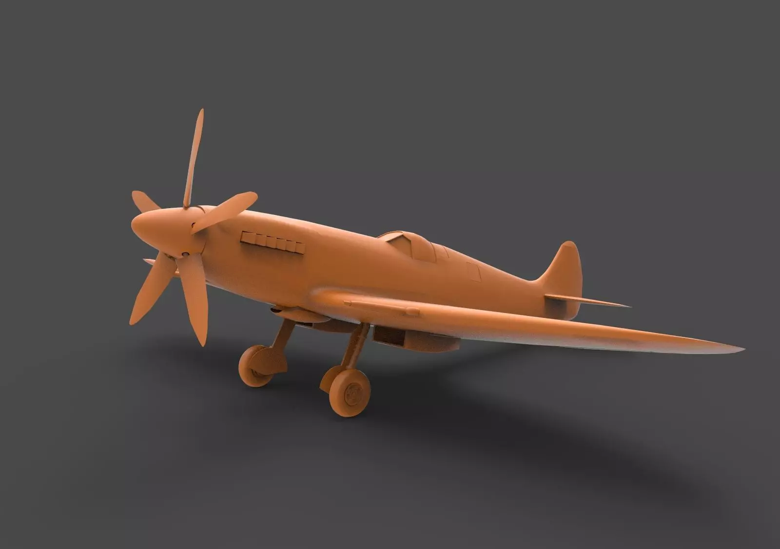 spitfire mk xiv 3D print model_0