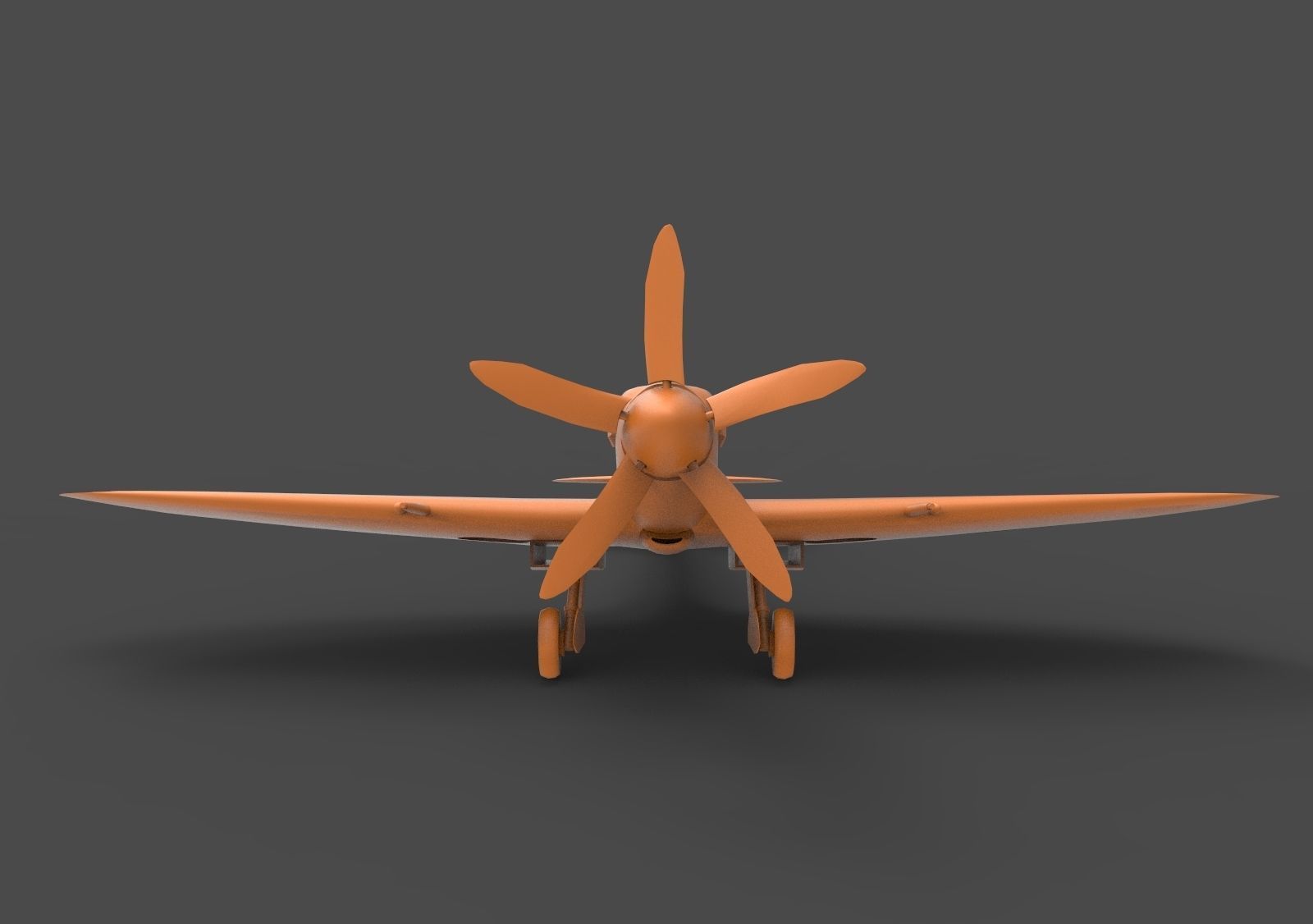 spitfire mk xiv 3D print model_1