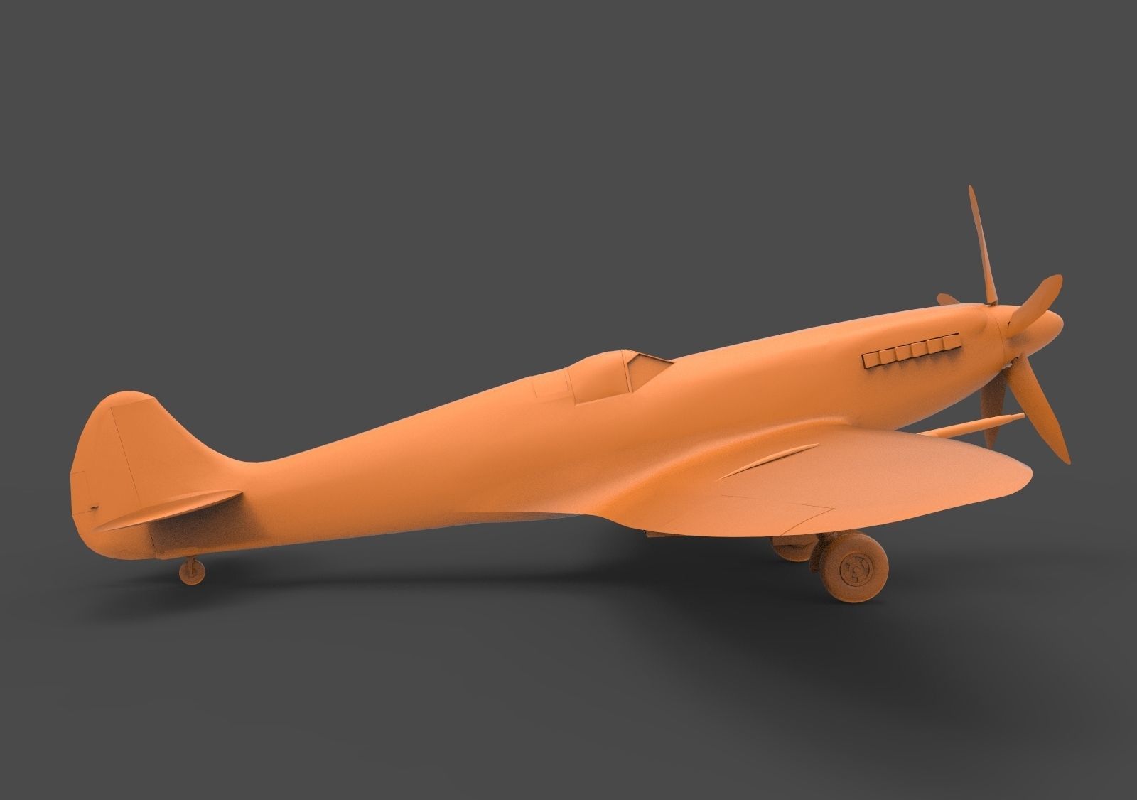 spitfire mk xiv 3D print model_3