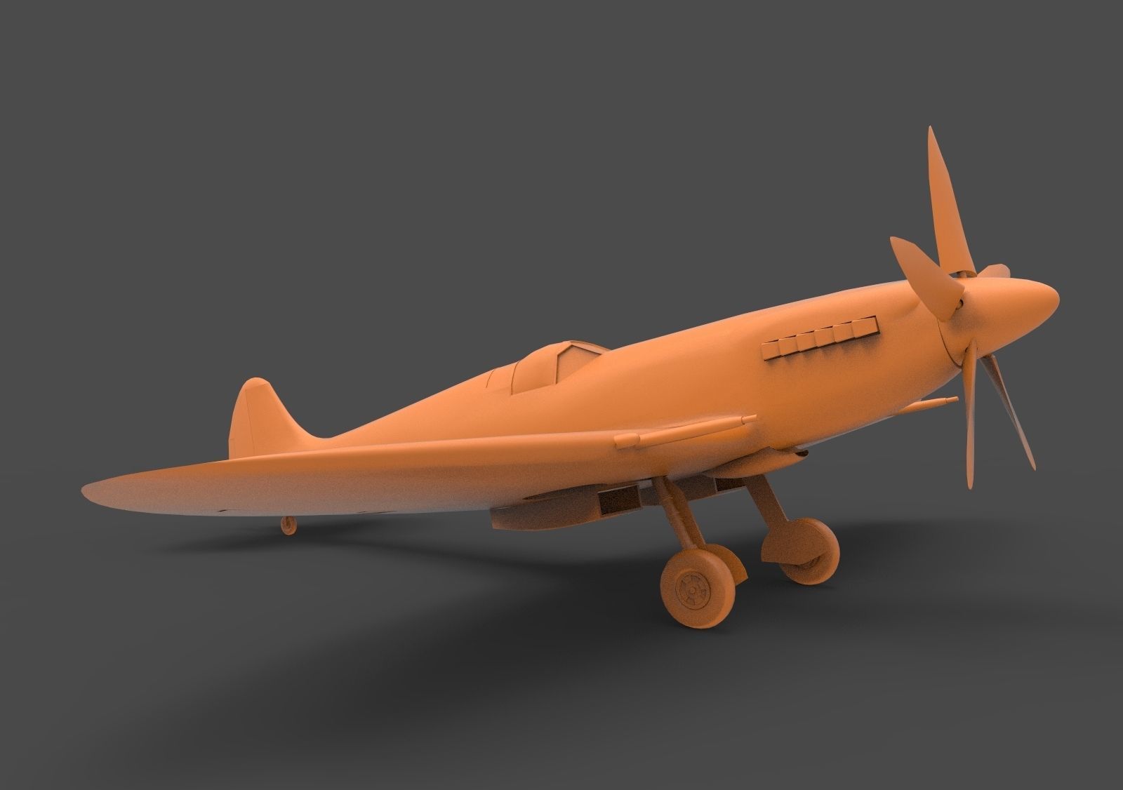 spitfire mk xiv 3D print model_2
