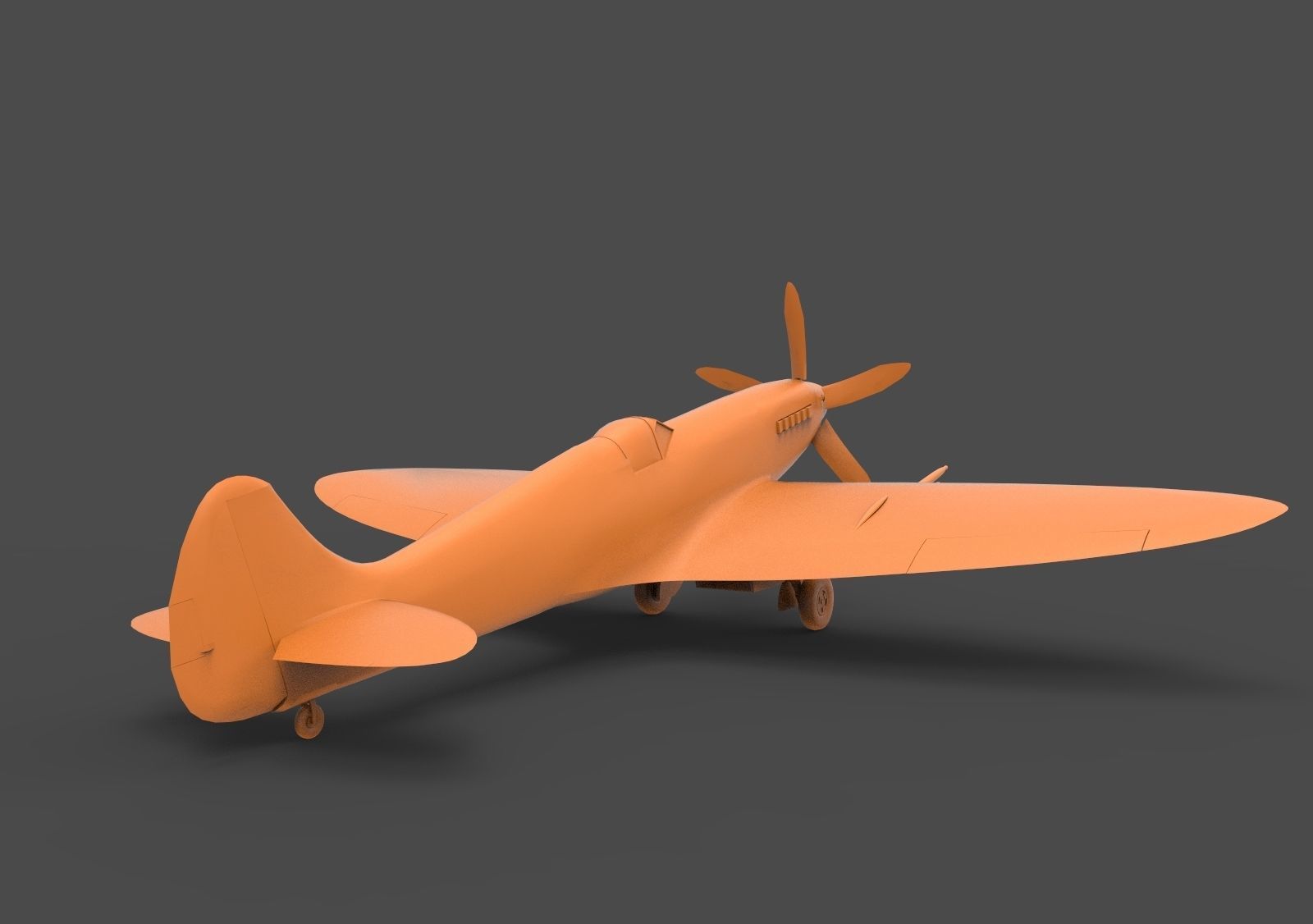 spitfire mk xiv 3D print model_4