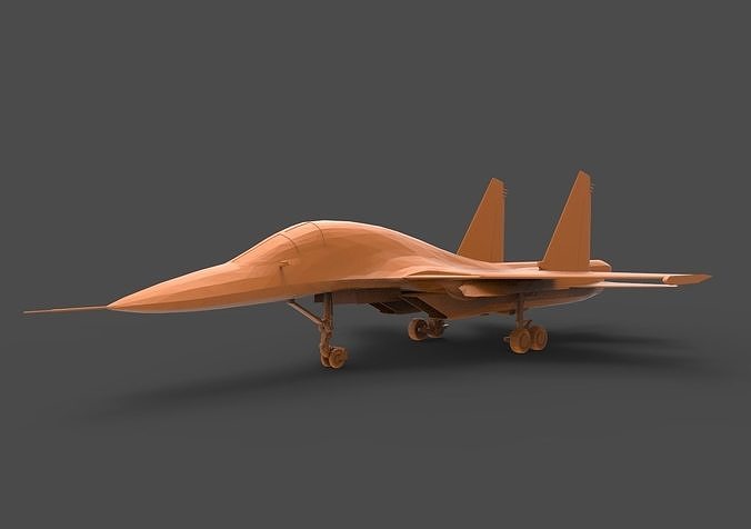 Su-34 orange fighter jet 3D print model