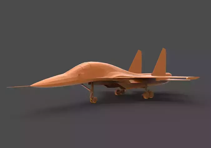 Su-34 orange fighter jet 3D print model